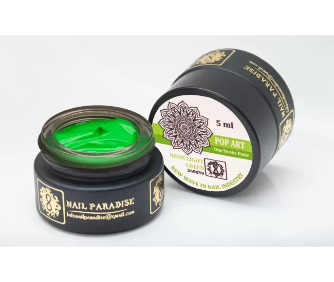Pop-Art NEON LIGHT GREEN | 360039 | One Stroke Paste | 5ml. - Nail & Eyelash Paradise Pop-Art NEON LIGHT GREEN | 360039 | One Stroke Paste | 5ml. - Nail & Eyelash Paradise