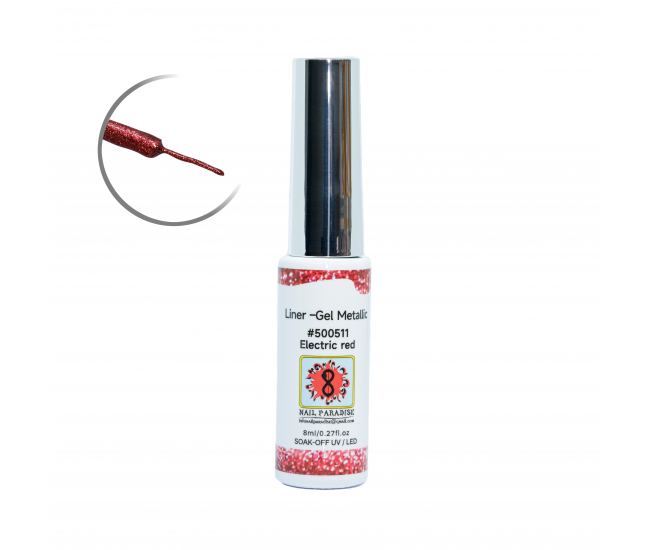 Liner Gel Metallic - Electric Red 8 ml