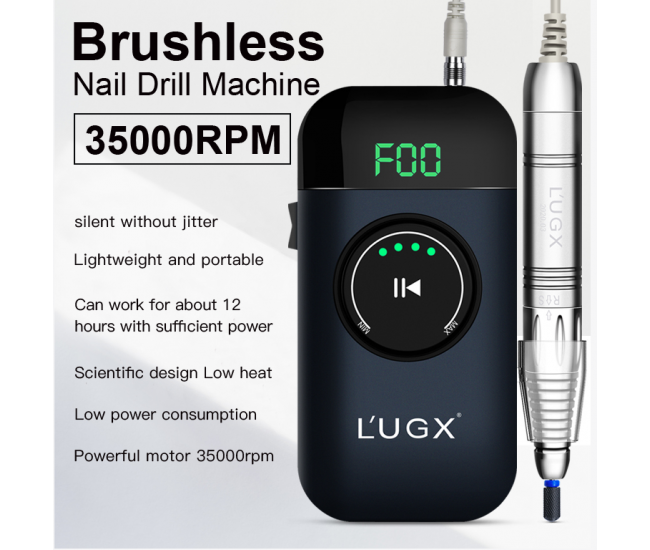 LUGX Professional Nail Drill E-File Machine LG-609 35000RPM Black