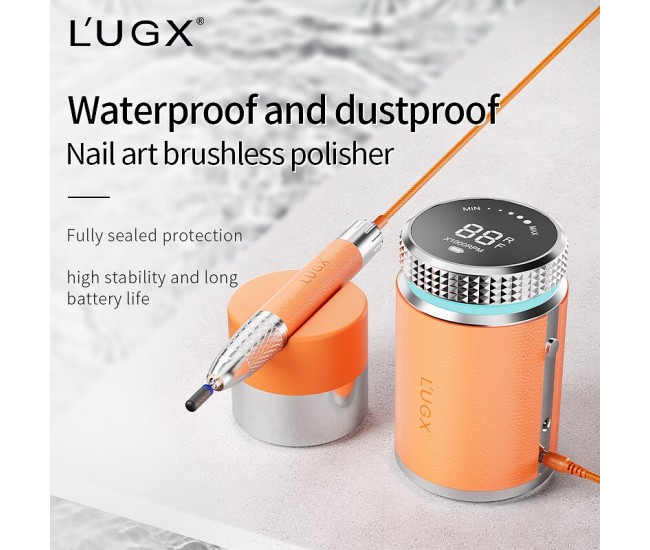 LUGX HERMES Waterproof Nail Drill E-File Machine 35000RPM Orange