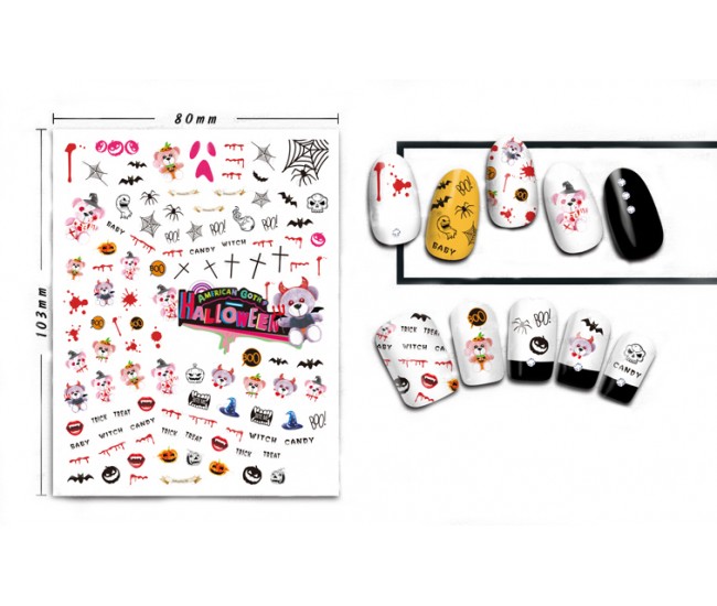 3D Nail Stickers | Halloween Designs| CA-093