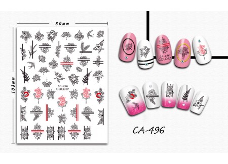 3D Nail Stickers - CA-496 3D Nail Stickers - CA-496