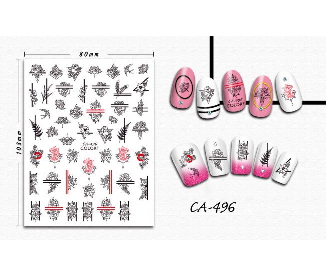 3D Nail Stickers | Trend stickers| CA-496