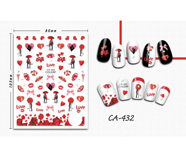 3D Nail Stickers | Love story Designs| CA-432