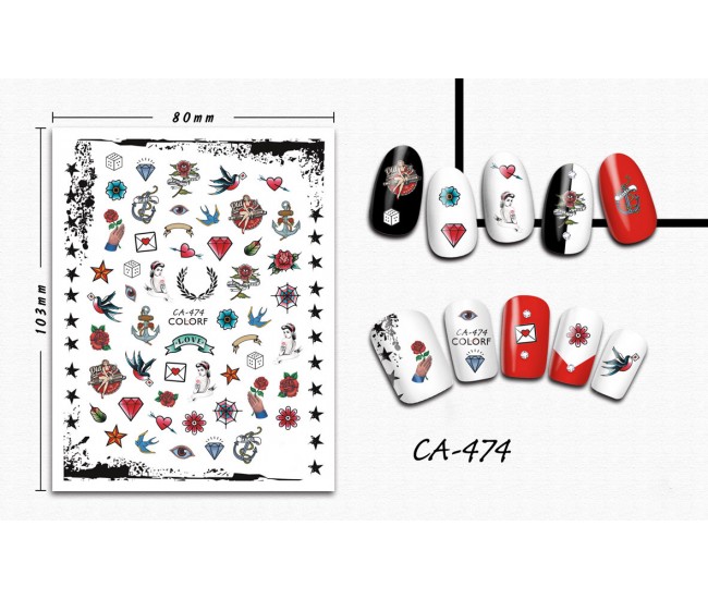 3D Nail Stickers | Love story Designs| CA-474