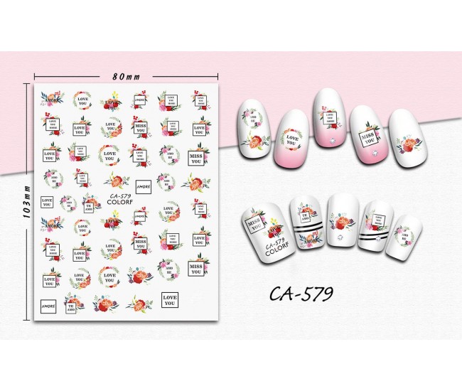 3D Nail Stickers | Love story Designs| CA-579