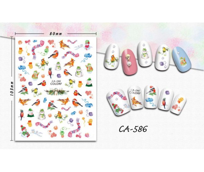 3D Nail Stickers | Christmas Designs| CA-586
