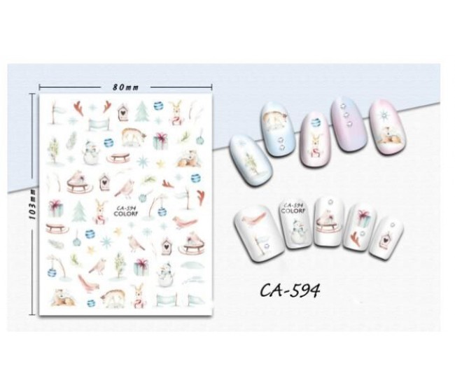 3D Nail Stickers | Christmas Designs| CA-594