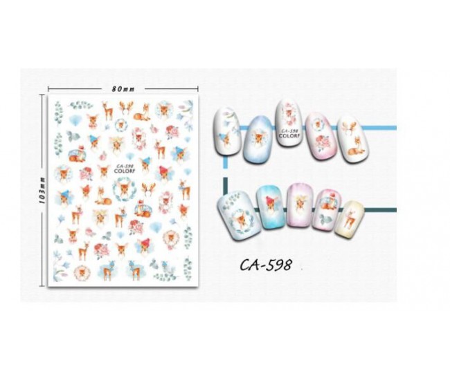 3D Nail Stickers | Christmas Designs| CA-598