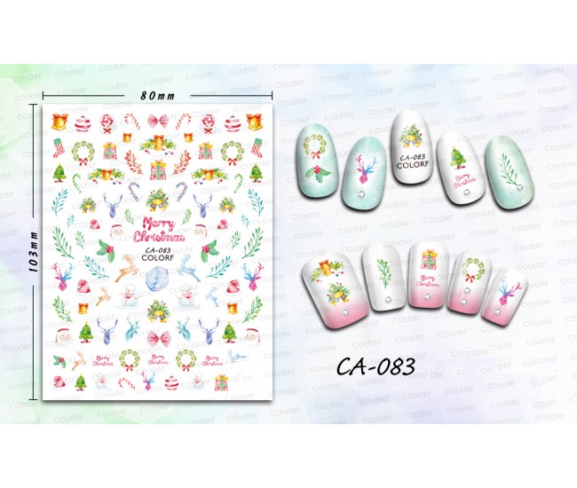 3D Nail Stickers | Christmas Designs| CA-083