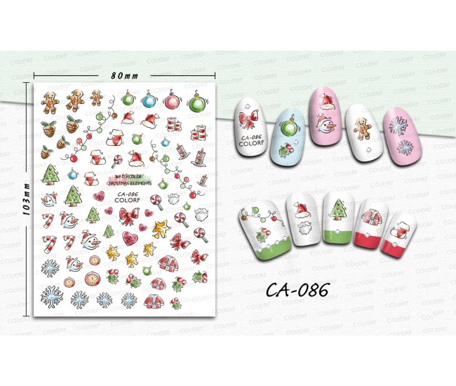 3D Nail Stickers | Christmas Designs| CA-086