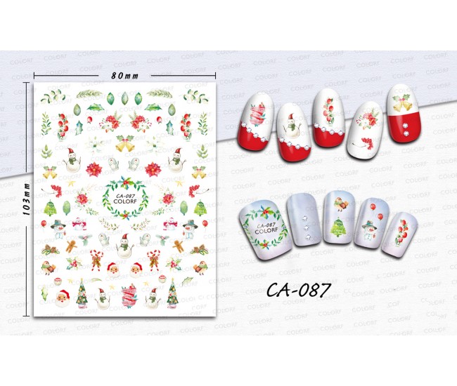 3D Nail Stickers | Christmas Designs| CA-087