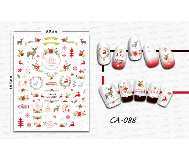 3D Nail Stickers | Christmas Designs| CA-088