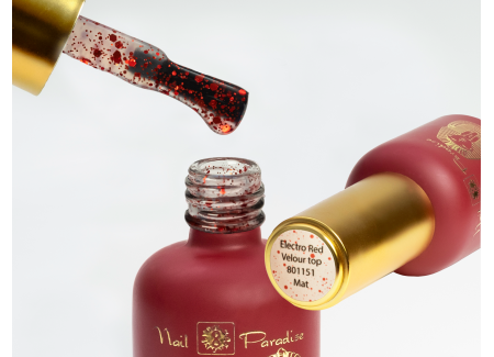 Top Coat - Electro Red Velour Top Mat 10ml Top Coat - Electro Red Velour Top Mat 10ml