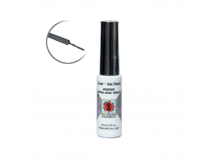 Liner Gel Disco - White Silver 8 ml Liner Gel Disco - White Silver 8 ml