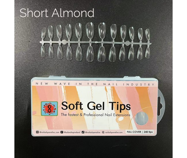 Soft Gel Tips 14 - Short Almond 240pcs