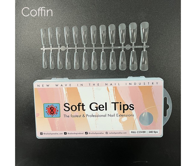 Soft Gel Tips 24 - Coffin 240pcs