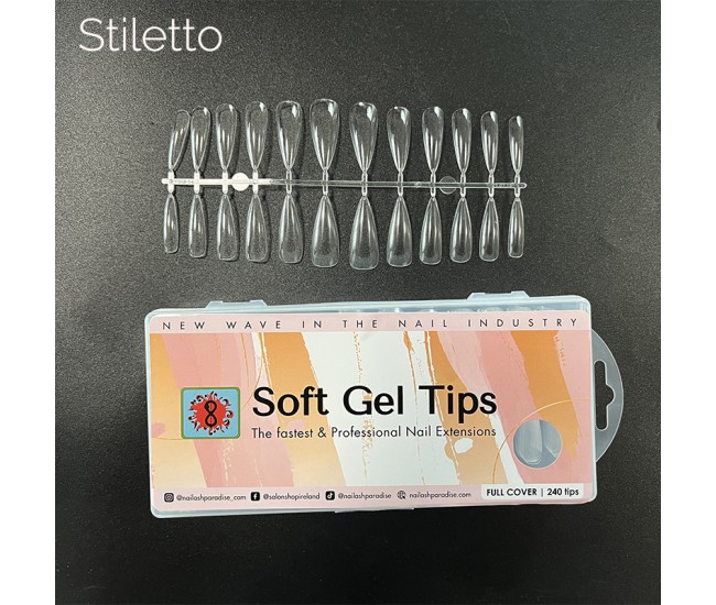 Soft Gel Tips 8 - Stiletto 120pcs