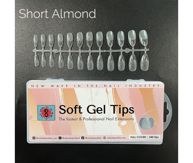 Soft Gel Tips 13 - Short Almond 240pcs