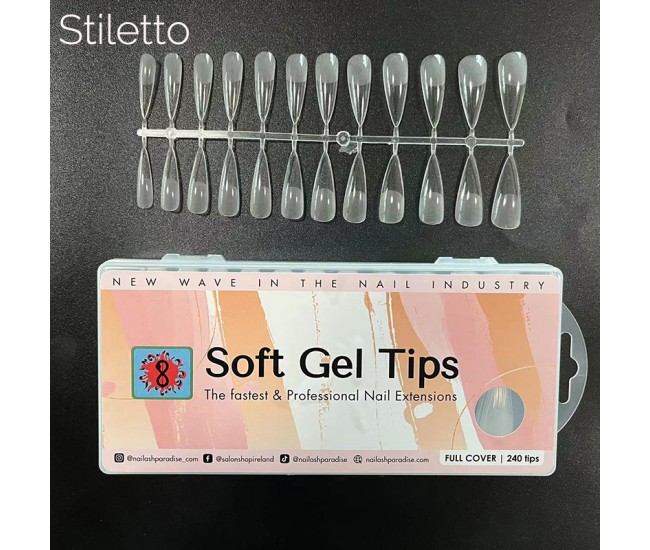 Soft Gel Tips 7 - Stiletto 120pcs