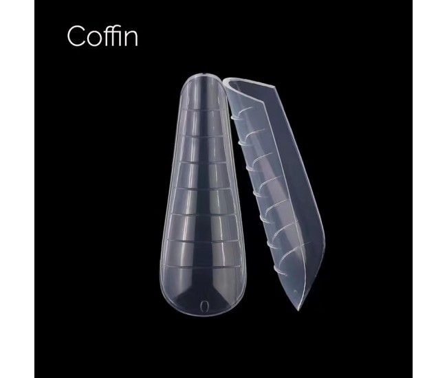 Top/Dual plastic nail forms - Coffin 120pcs