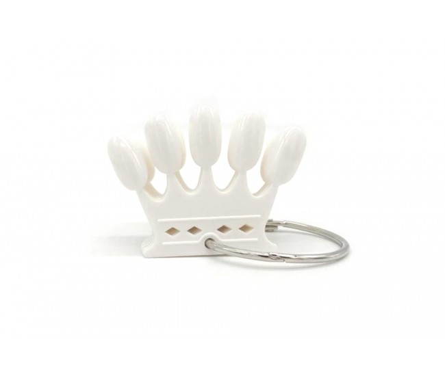 White crown nail display with ring 50pcs.