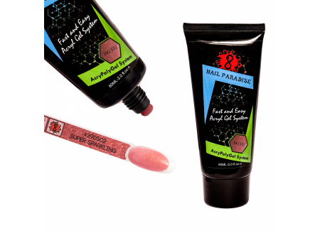 Super Sparkling Polygel with fine glitter 390502 60ml Super Sparkling Polygel with fine glitter 390502 60ml