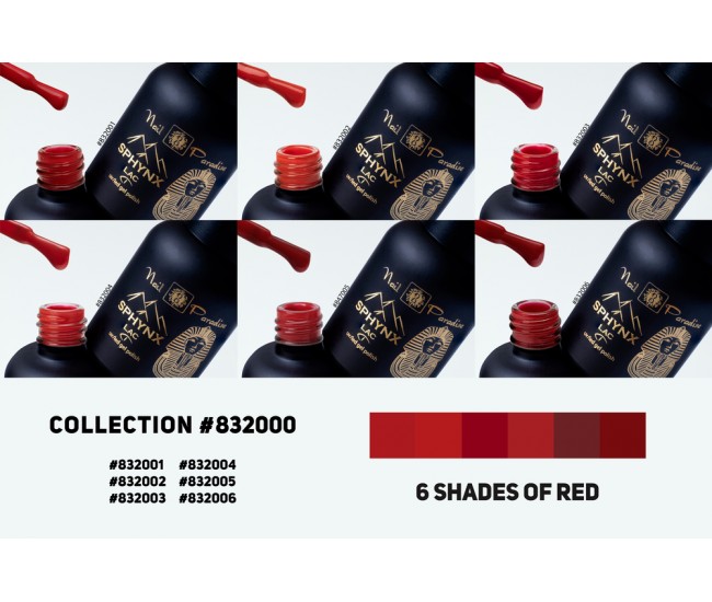 Gel Polish Collection - 6 Shades of Red 60ml